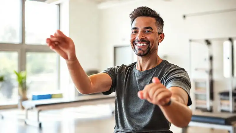 Persona haciendo terapia en ambiente acogedor y moderno