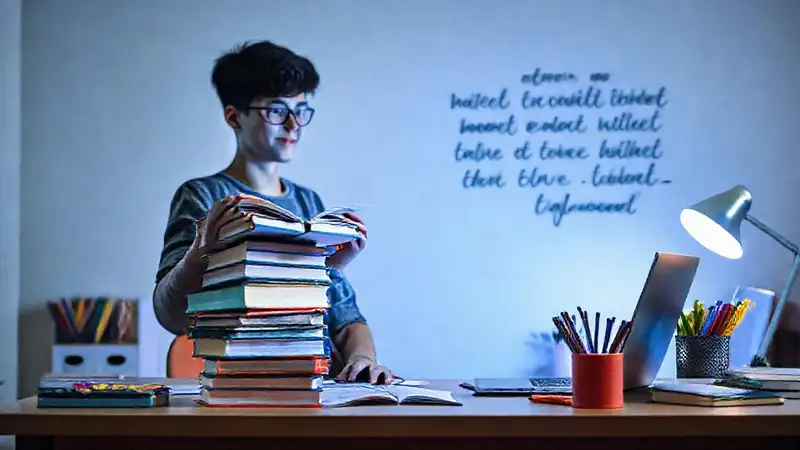 Estudiante organizado en un ambiente motivador y productivo