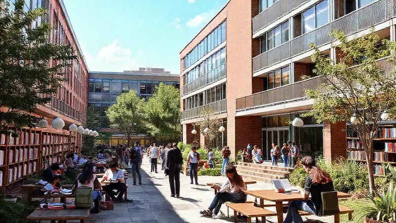 Campus universitario diverso y vibrante