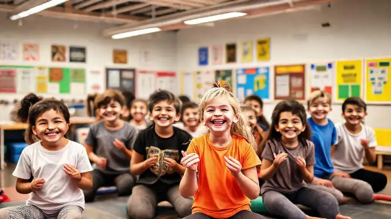 Estudiantes motivados en ambiente dinámico y brillante