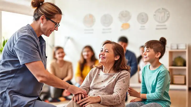 Terapeuta ocupacional guía con empatía y ética
