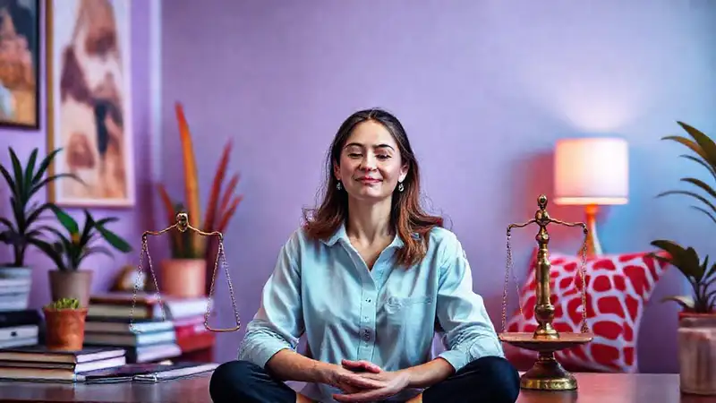 Terapeuta en ambiente calmado y vibrante