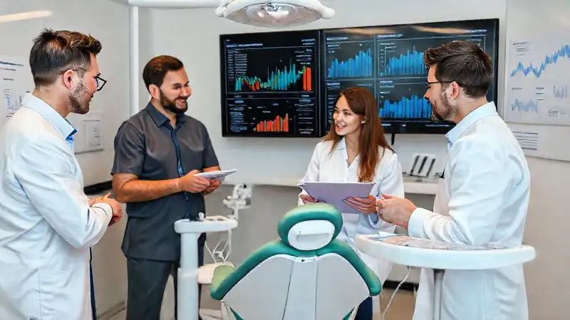 Profesionales en clínica dental usan tecnología moderna