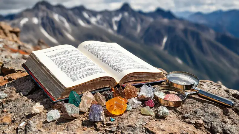 Libro de geología sobre rocas y minerales