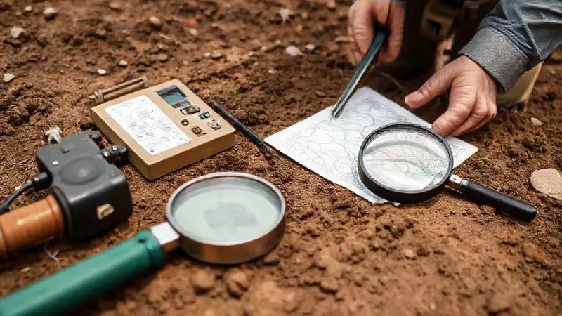 Equipo de muestreo y exploración geológica en campo