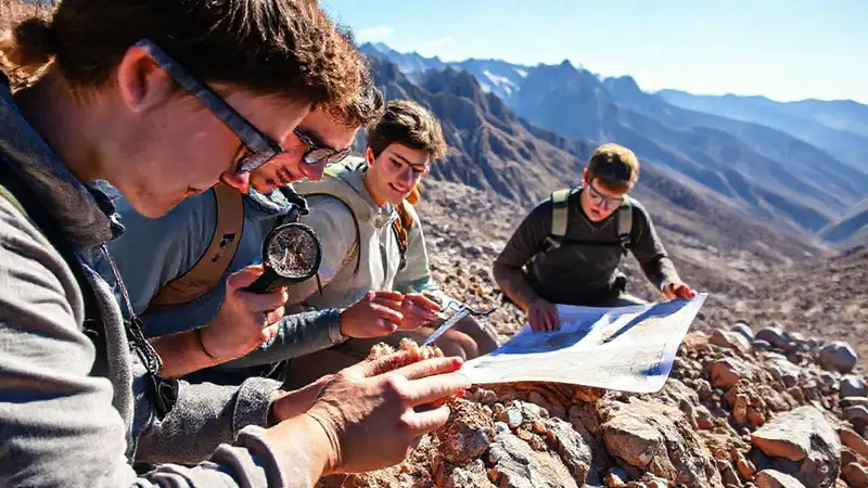 Estudiantes de geología exploran rocas y minerales