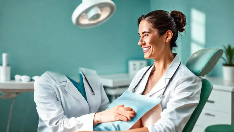Dentista tranquilo crea ambiente relajante y cálido