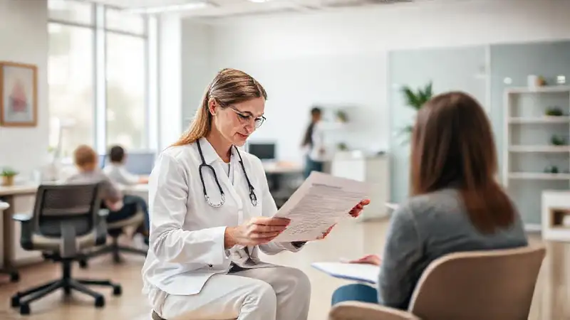 Terapeuta revisa currículum en ambiente saludable