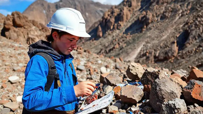 Práctica de geología en paisaje rocoso