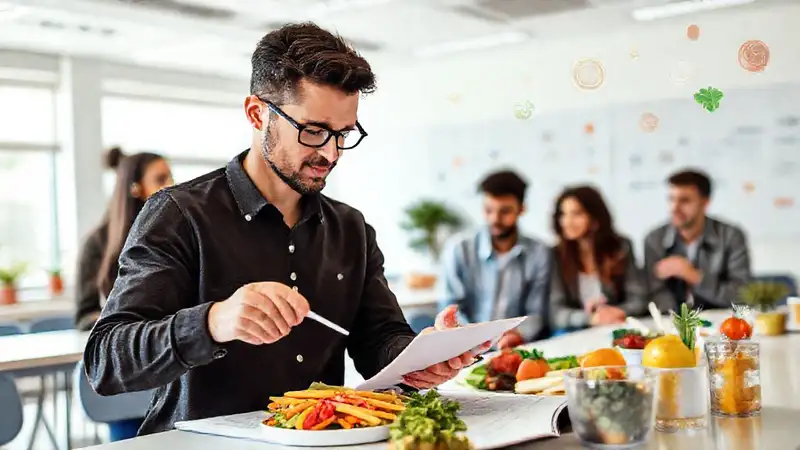 Profesionales en nutrición diseñando planes saludables