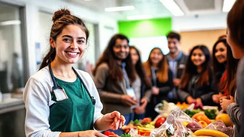 Estudiante de nutrición en práctica en salud