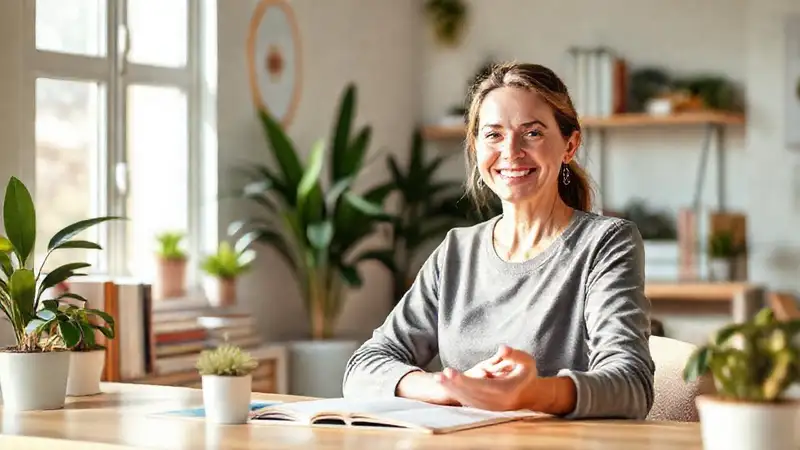 Terapeuta ocupacional en ambiente cálido y positivo