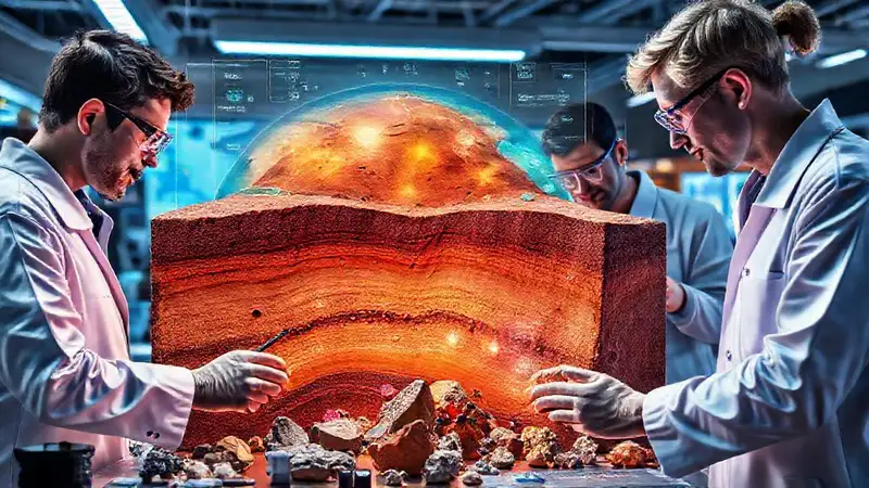 Geólogos analizan muestras con tecnología moderna