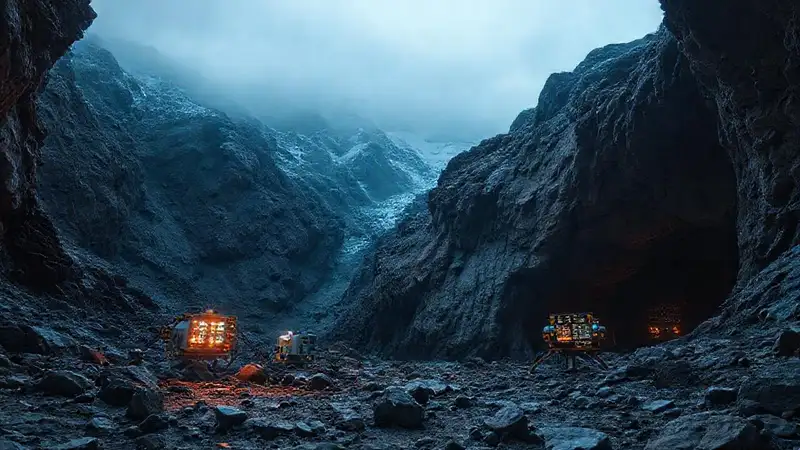 Equipos geofísicos en terrenos montañosos subterráneos