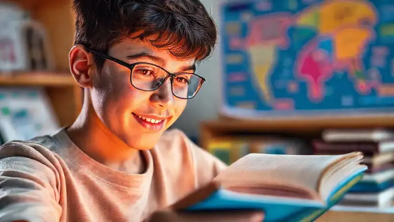 Estudiante estudia odontología con materiales educativos