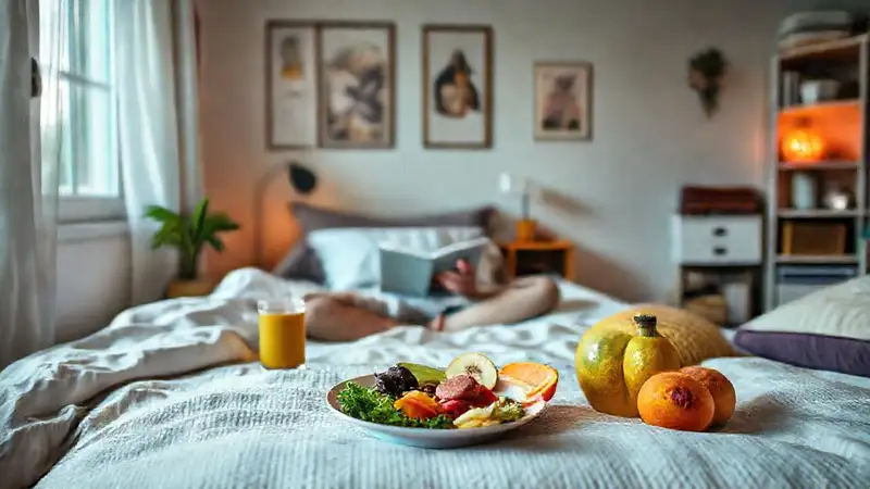 Cena saludable en un ambiente tranquilo y cálido