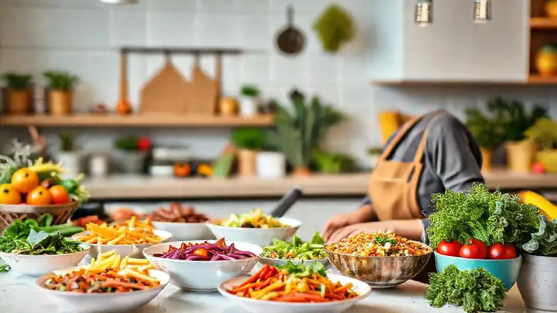 Comida saludable en ambiente moderno y calmado