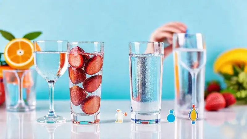 Hidratación y nutrición con agua y fruta