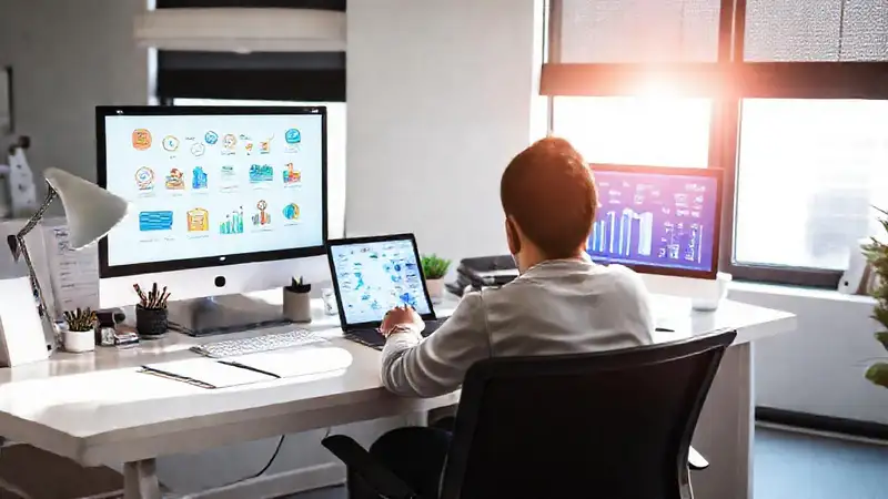 Espacio moderno con tecnología y productividad