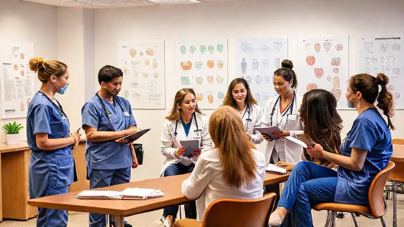 Estudiantes y profesionales discuten salud en ambiente colaborativo