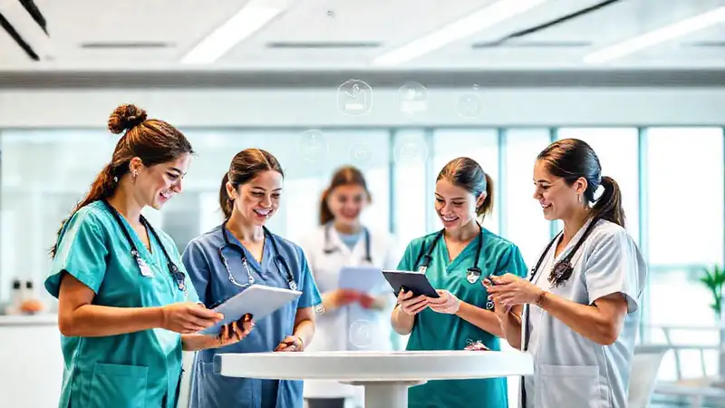 Enfermeras colaboran con tecnología y apoyo digital