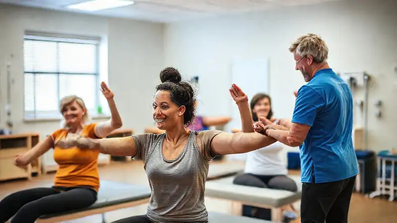 Pacientes en terapia, recuperación y ambiente positivo