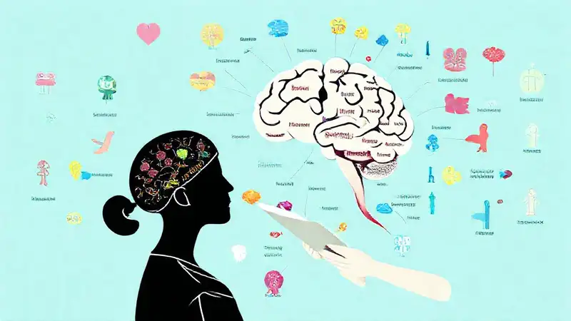 Enfermera estudia con gráficos coloridos y claros