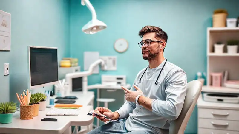 Clínica dental ordenada con ambiente calmado