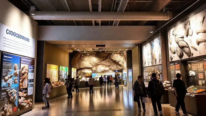 Museo de geología con exhibiciones interactivas y educativas