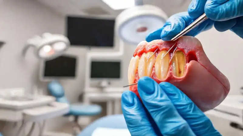 Clínica dental moderna con herramientas y tratamiento