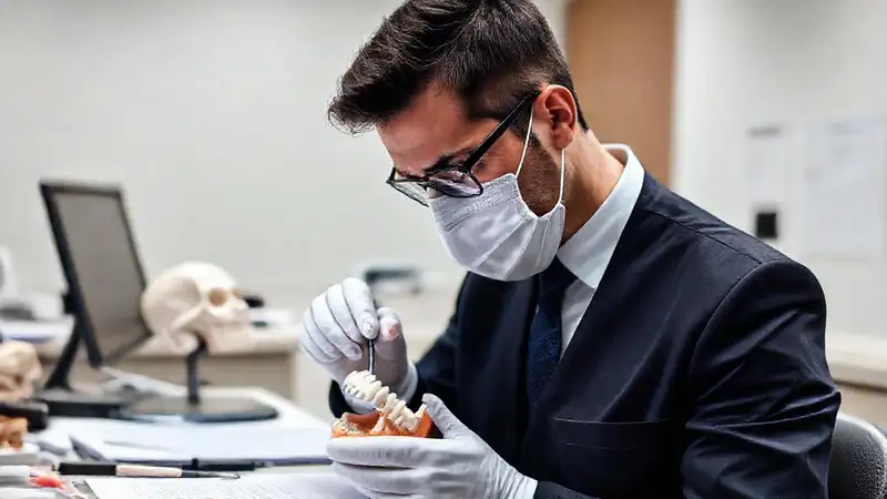 Odontólogo forense analiza evidencia dental en corte