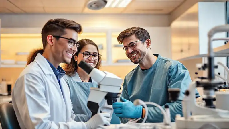 Estudiantes de odontología investigan en laboratorio moderno