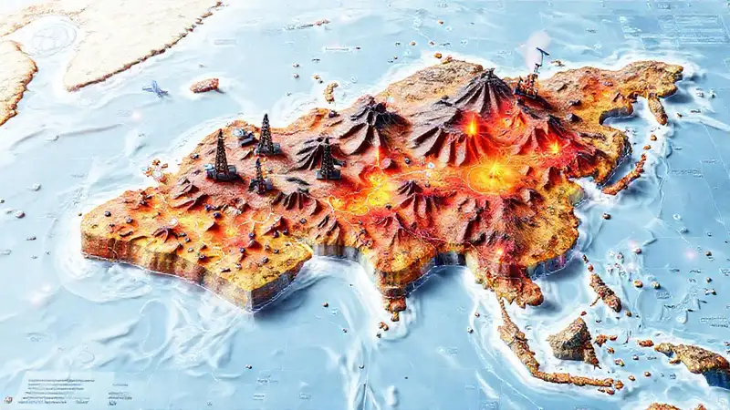 Mapa geológico innovador con tecnología holográfica