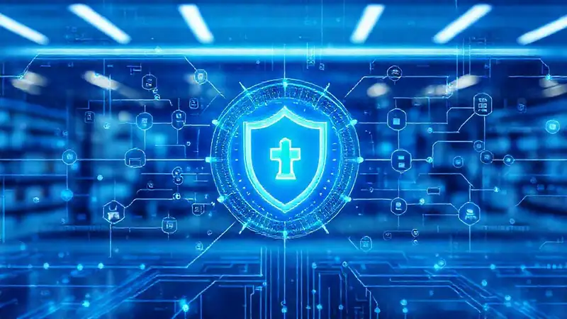 Seguridad digital en farmacia moderna y protegida