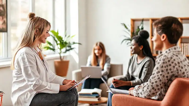 Terapeuta ético en entorno moderno y acogedor