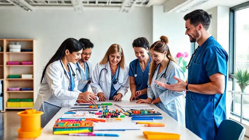 Profesionales colaborando en terapia ocupacional moderna