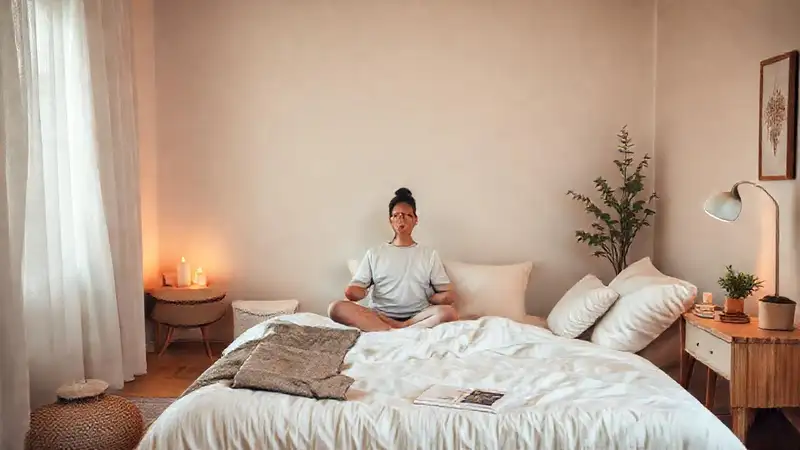 Habitación tranquila para relajarse y practicar mindfulness