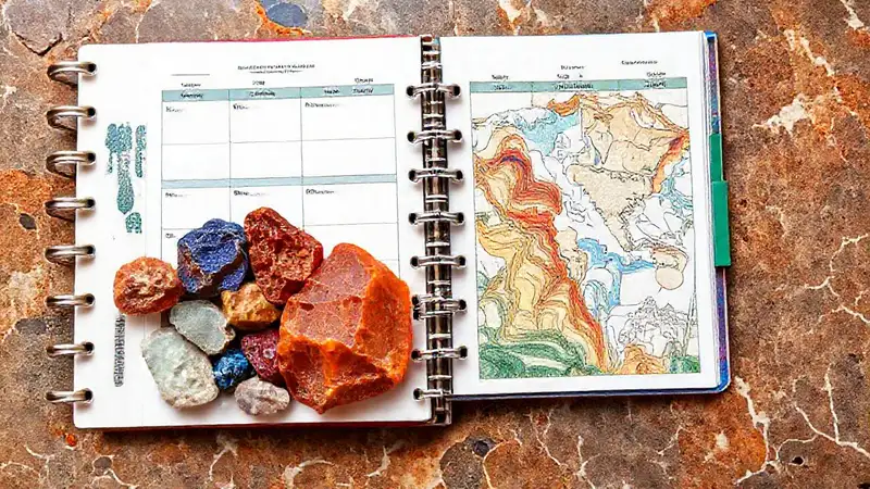 Agenda temática de geología, colorida e inspiradora