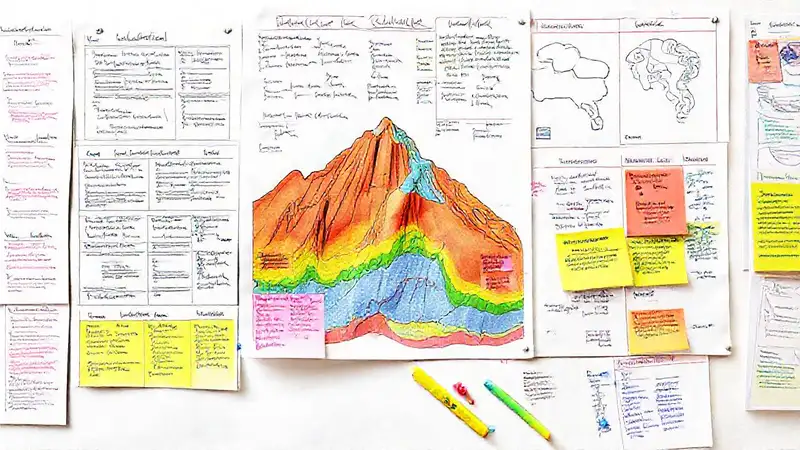 Notas geológicas coloridas y con diagramas claros