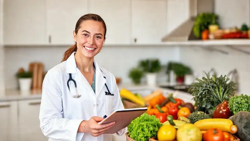Práctica de nutrición en cocina moderna y alegre