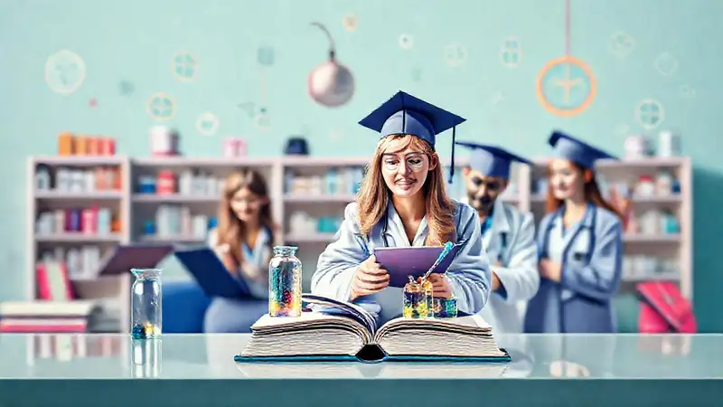 Portada de libro sobre farmacia y estudio