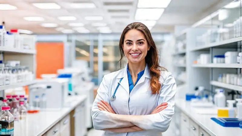 Mujer profesional en farmacia