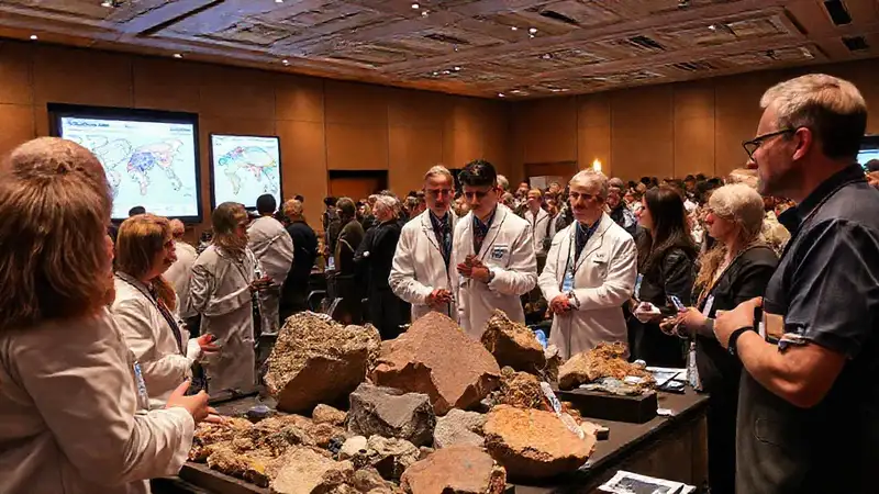 Conferencia de geología: discusión y muestras científicas
