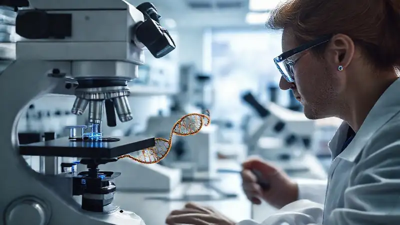 Laboratorio de genética con herramientas modernas