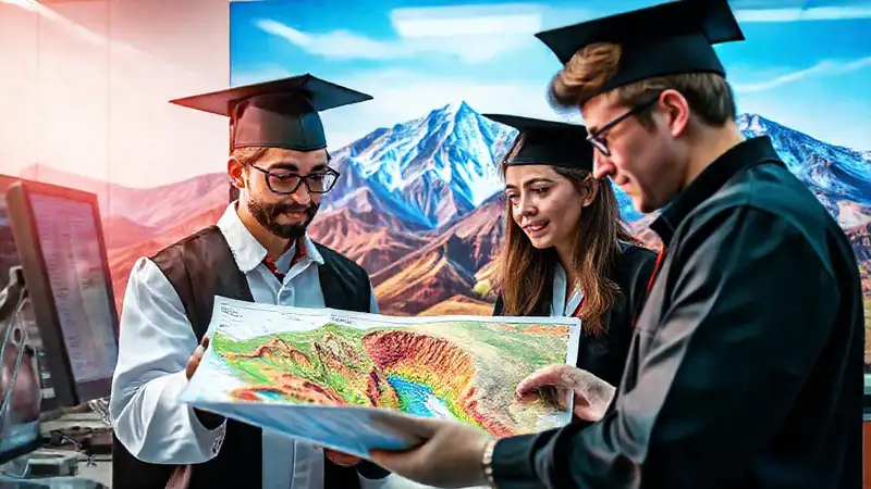 Estudiantes de posgrado analizan mapas geológicos