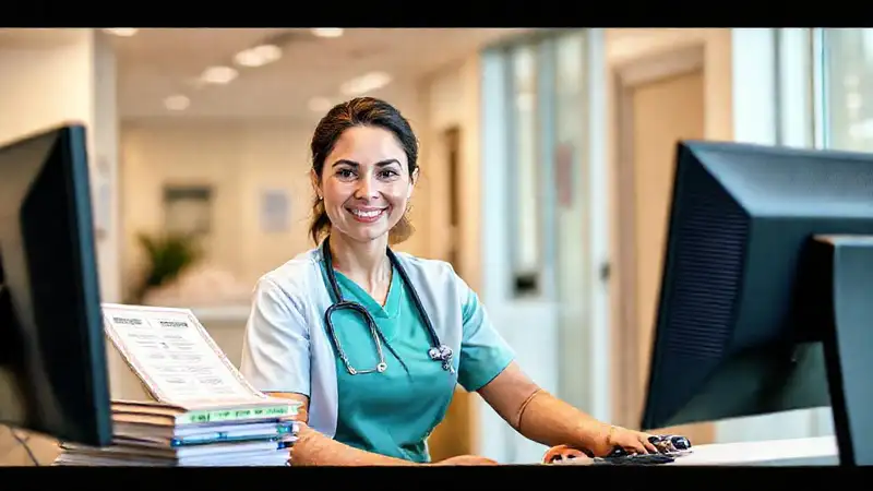 Enfermera profesional en entorno médico moderno