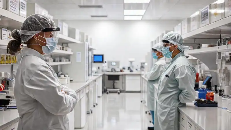 Medidas de seguridad en laboratorio con protección adecuada