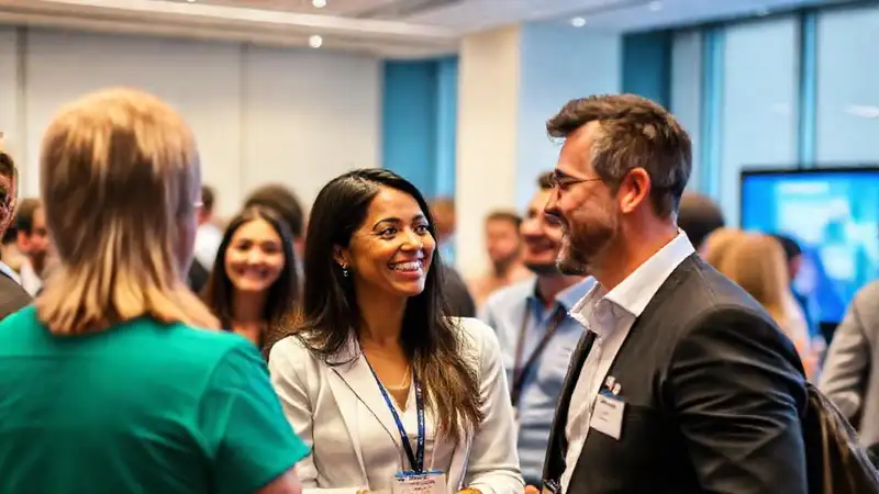 Dentistas networking en evento profesional y amigable