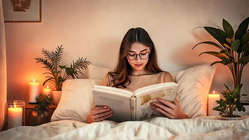 Estudiante relajado en ambiente tranquilo y acogedor