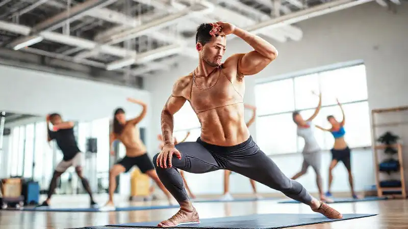 Persona atlética haciendo terapia en gimnasio moderno